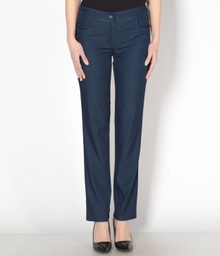 Летни дълги дънки Тенсел-тъмни 