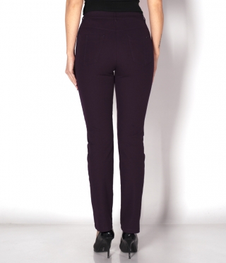 Панталон бистреч,цвят патладжан - дълъг+9/10