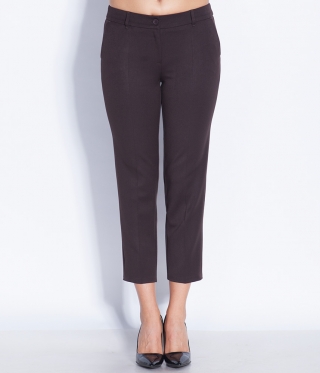 Панталон 9/10 с ръб,итал.джоб,бистреч кафяв