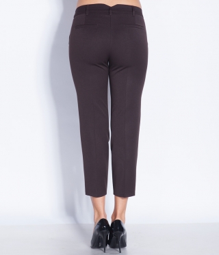 Панталон 9/10 с ръб,итал.джоб,бистреч кафяв