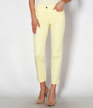 Панталон памук еластан светложълт/насит.жълт