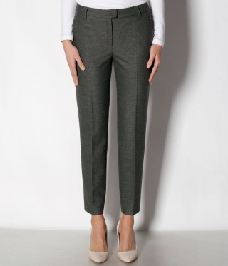 Панталон 9/10,ръб,меланж с оттенък тъмнозелен