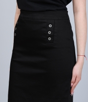 Черна пола с копчета, с подплата