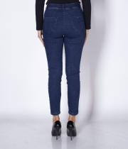 Сиви ластични дънки 9/10 с кант, с брокат