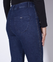 Сиви ластични дънки 9/10 с кант, с брокат