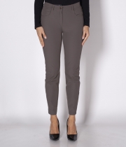 Панталон 9/10 бистреч, цвят "каки", с катарама