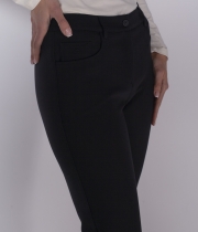 Панталон кариран, черен, с полар, 9/10