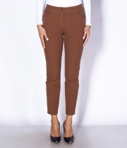 Панталон памук бистреч цвят горчица 9/10