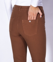 Панталон памук бистреч цвят горчица 9/10