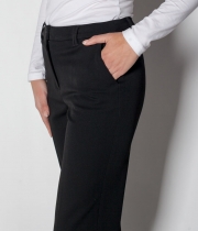 Панталон с ръб, итал.джоб,черен бистреч