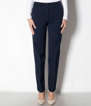 Панталон с ръб, итал.джоб, син бистреч