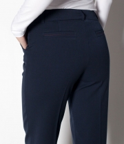 Панталон с ръб, итал.джоб, син бистреч