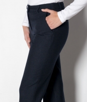 Панталон с ръб,итал. джоб, син меланж