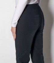 Панталон 9/10, черен бистреч, метален цип