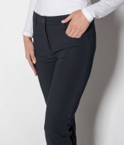 Панталон 9/10, черен бистреч, метален цип