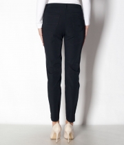 Панталон 9/10, черен бистреч, метален цип