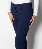 Панталон,ситно кадифе, синьо-кафяво